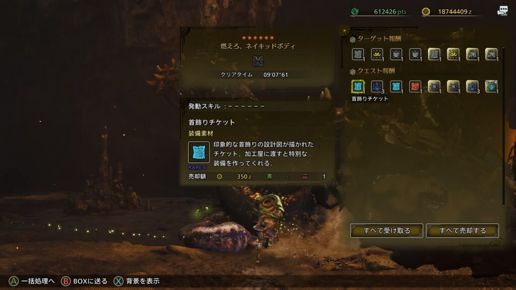首飾りチケット2枚ゲット